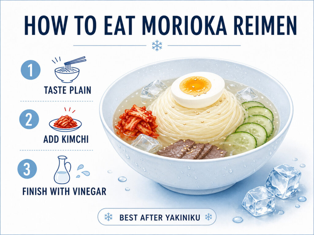 How to Eat Morioka Reimen