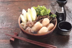 Kiritanpo nabe rice stick hot pot in Akita