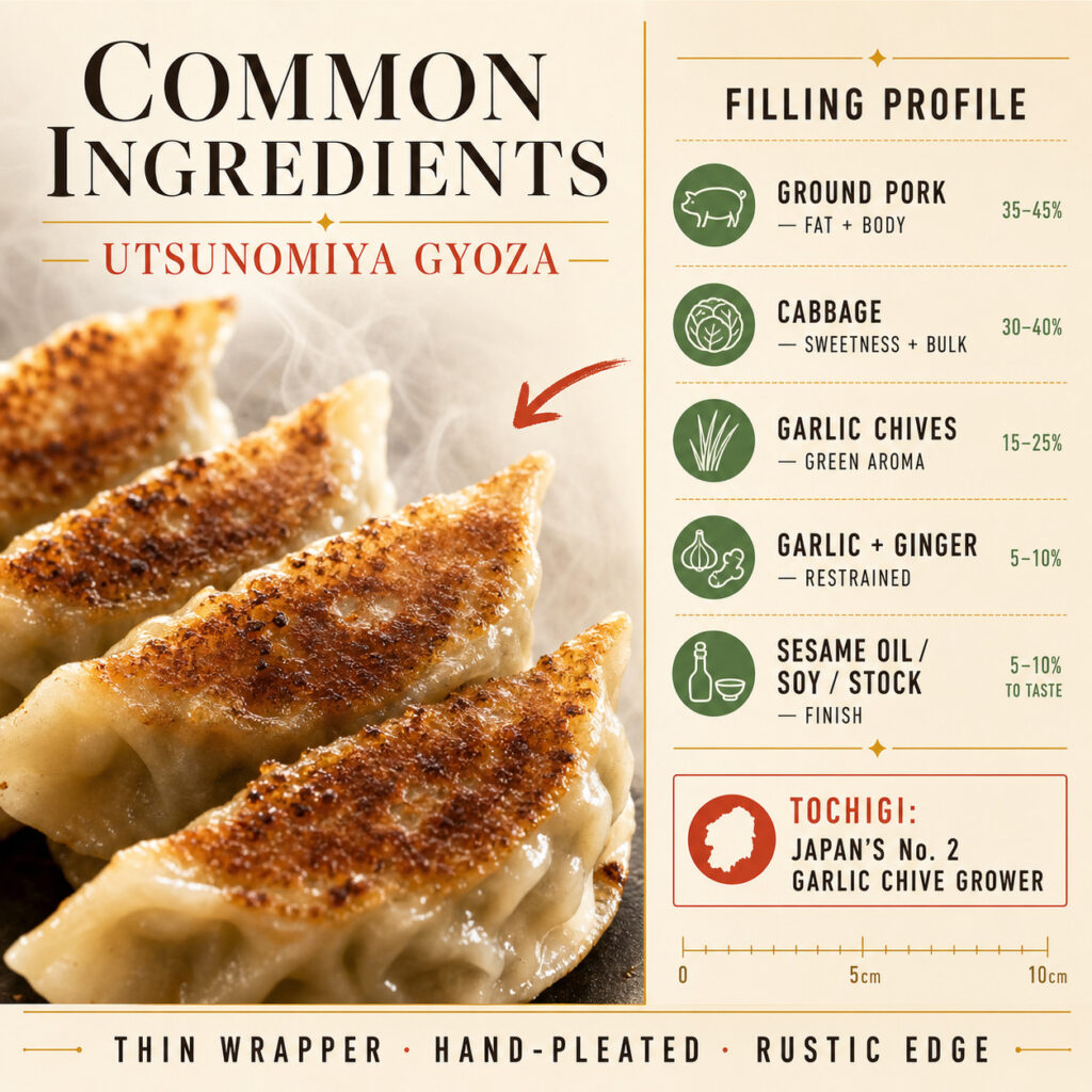 Common Ingredients in Utsunomiya Gyoza