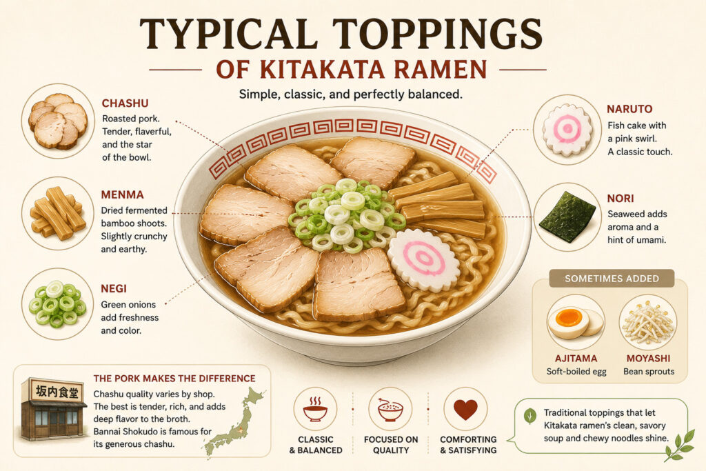 Typical Toppings of kitakata ramen