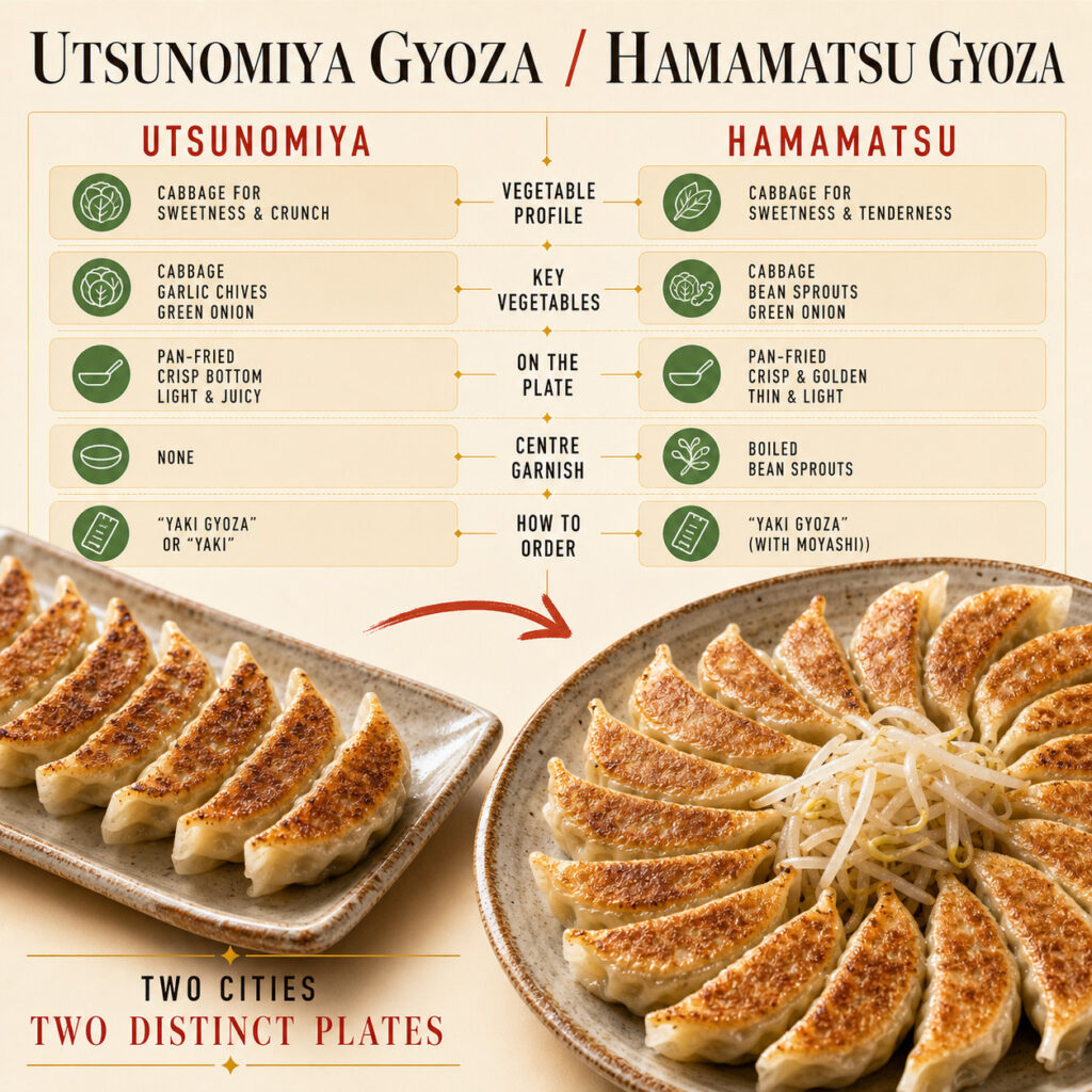 Utsunomiya Gyoza contra Hamamatsu Gyoza