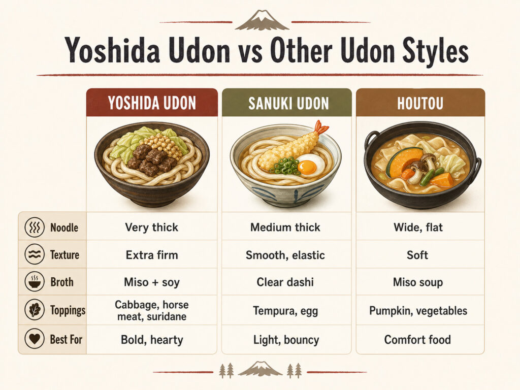 Yoshida Udon vs Other Japanese Udon Styles