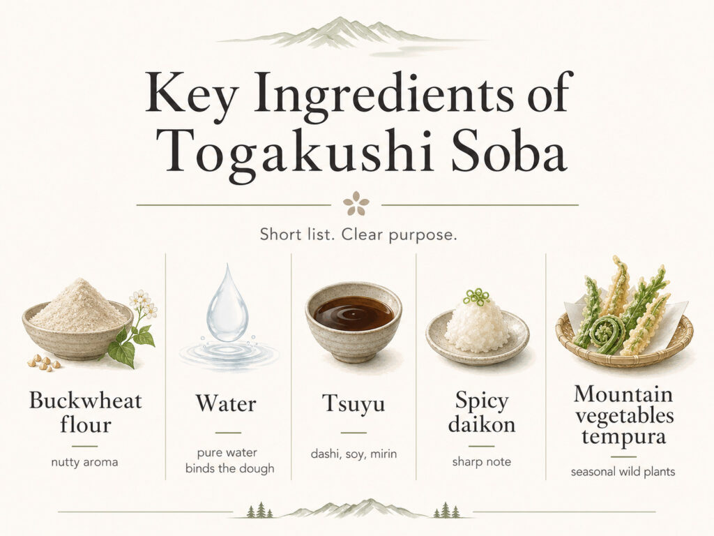 Key Ingredients of Togakushi Soba