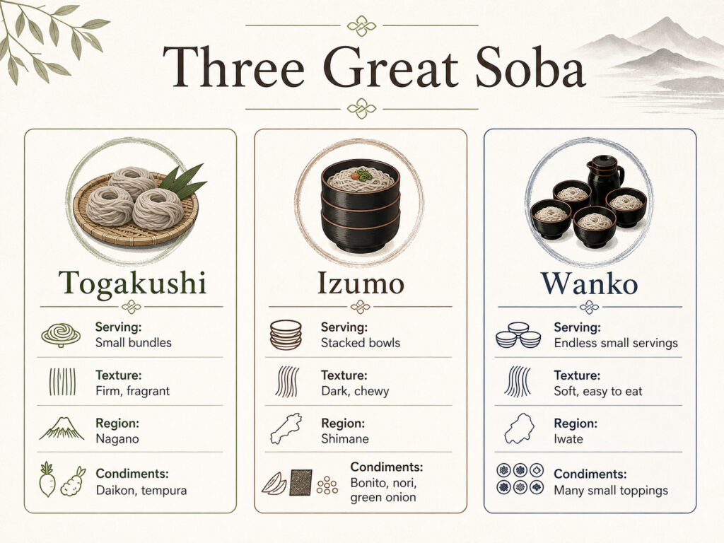Togakushi vs Izumo vs Wanko Soba