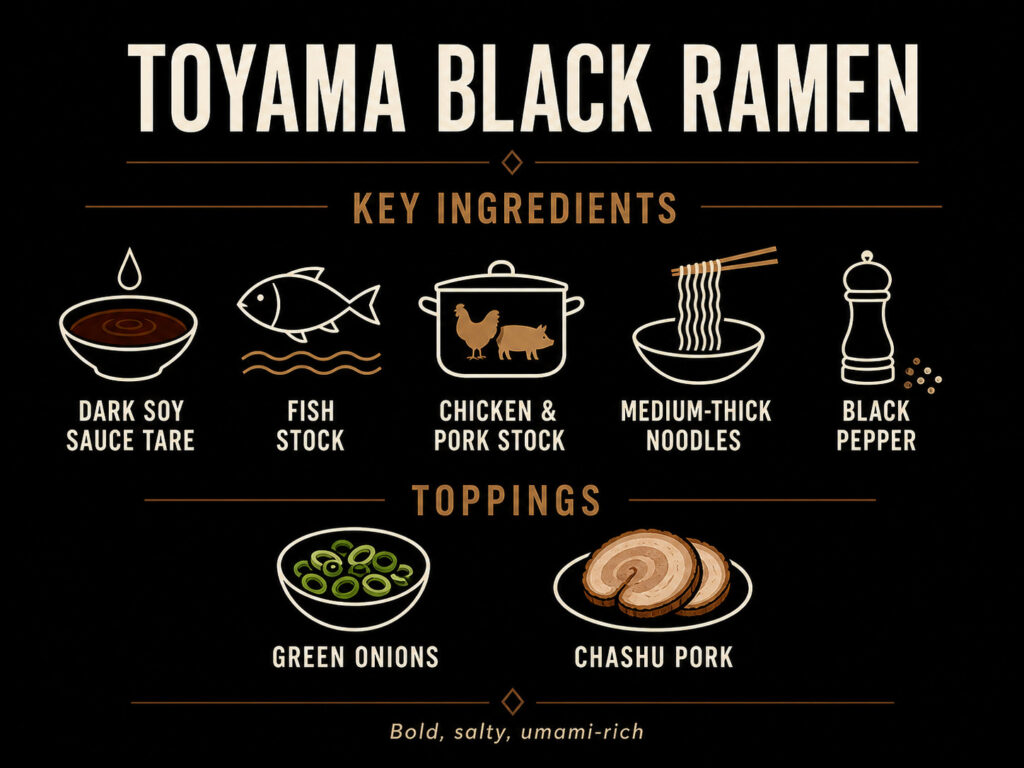 Key Ingredients and Broth Composition of toyama black ramen