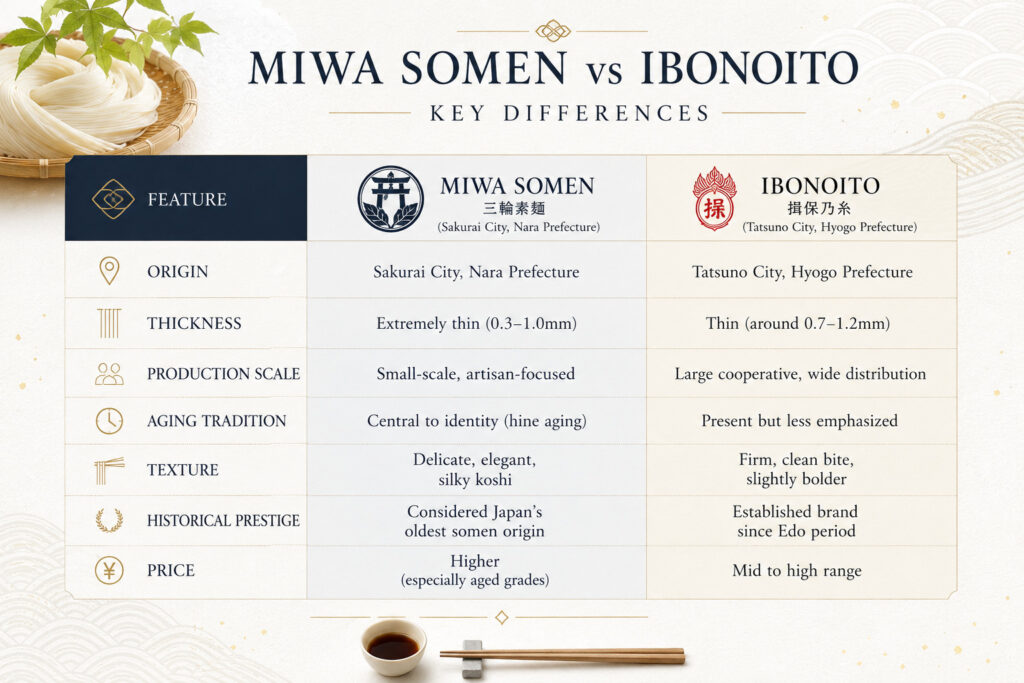 Miwa Somen vs Ibonoito: Key Differences