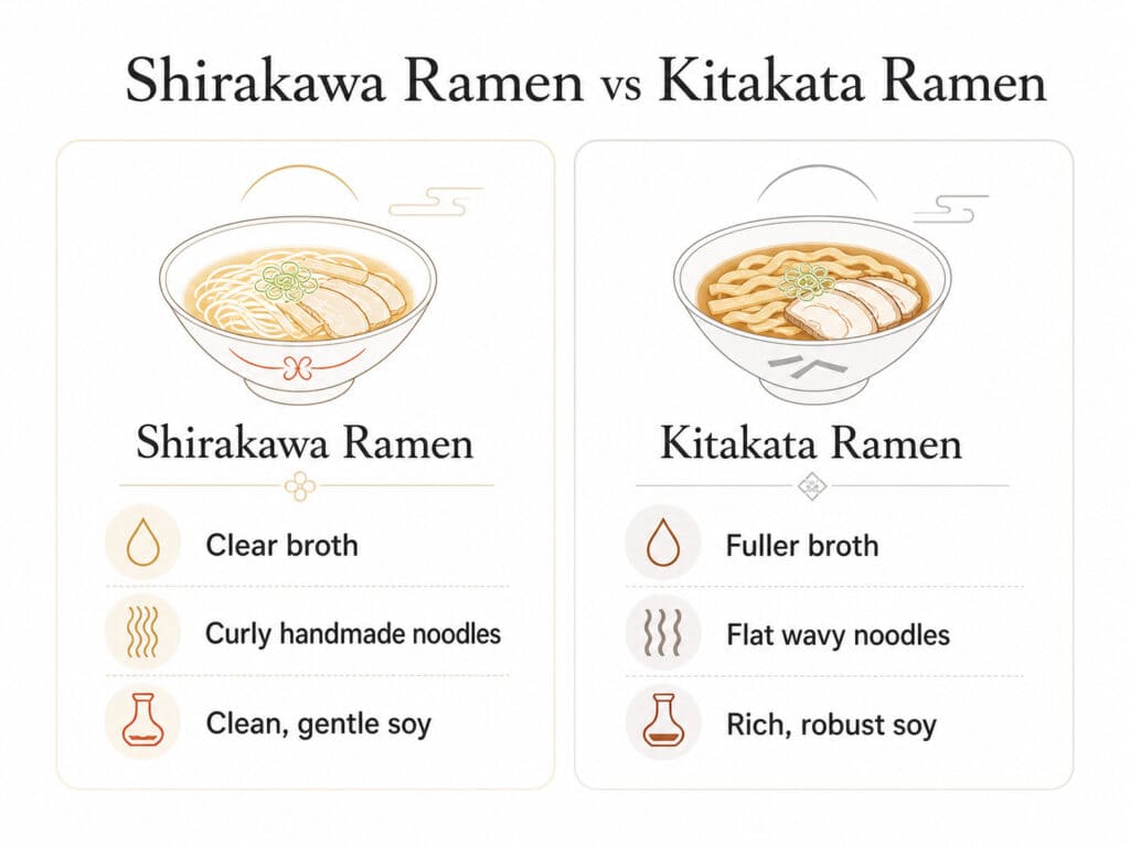 Shirakawa Ramen vs Kitakata Ramen