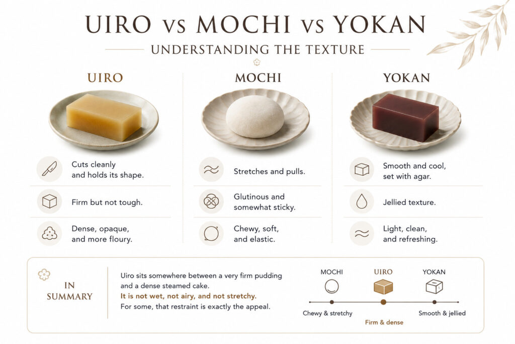 Uiro vs Mochi vs Yokan: Understanding the Texture