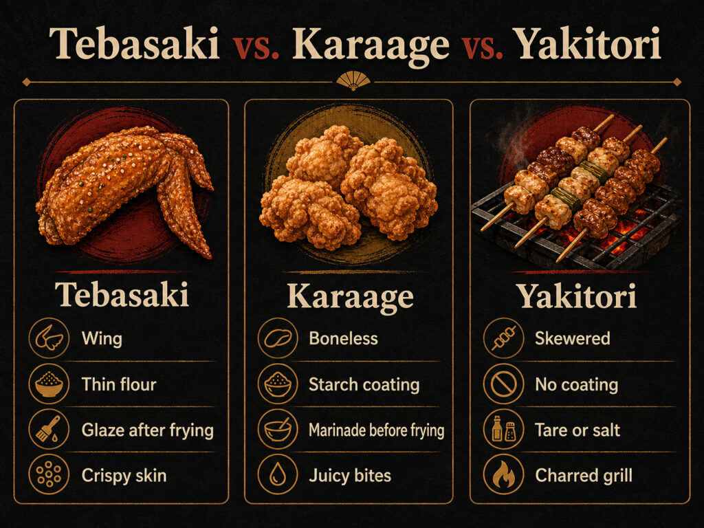 Tebasaki vs. Karaage vs. Yakitori: What Is the Difference?