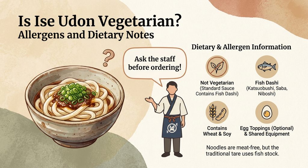 Bol traditionnel d’Ise udon aux oignons verts, servi dans un bol rustique.