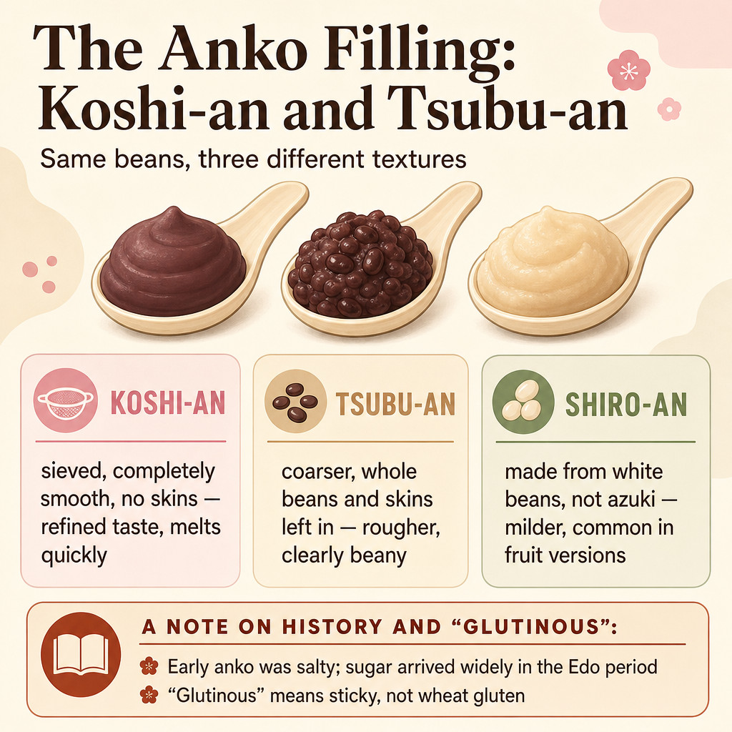 El relleno de anko: koshi-an y tsubu-an