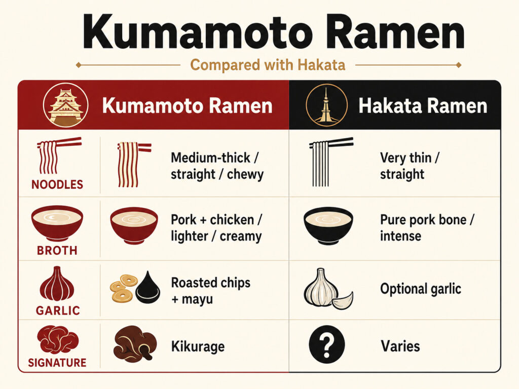 Kumamoto Ramen vs Hakata Ramen