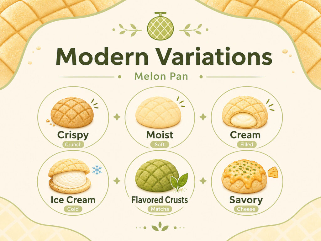 Modern Variations of melon pan