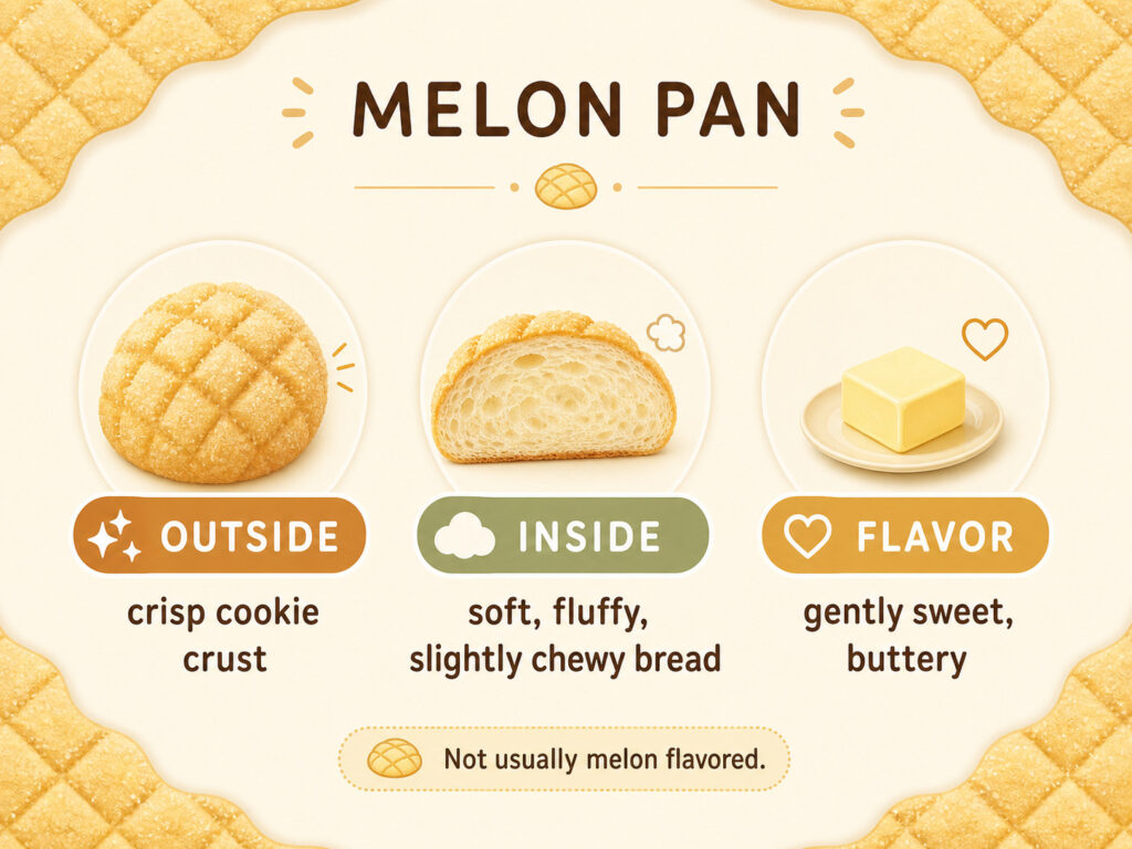 Taste and Texture of melon pan