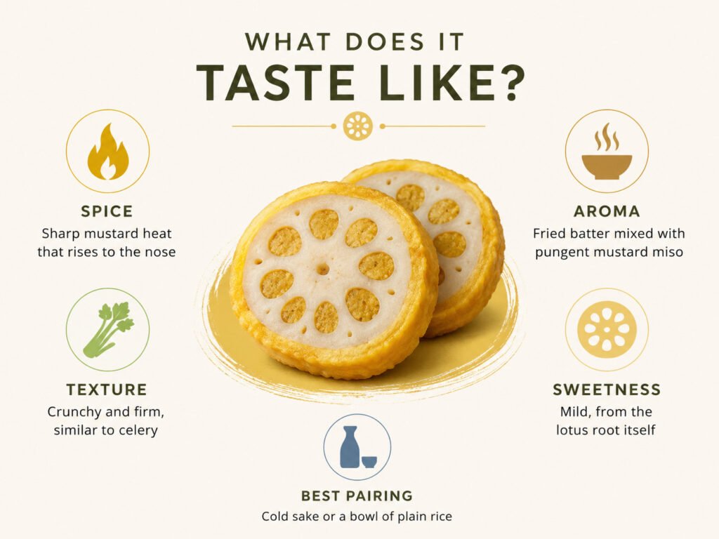 What does karashi renkon taste like?