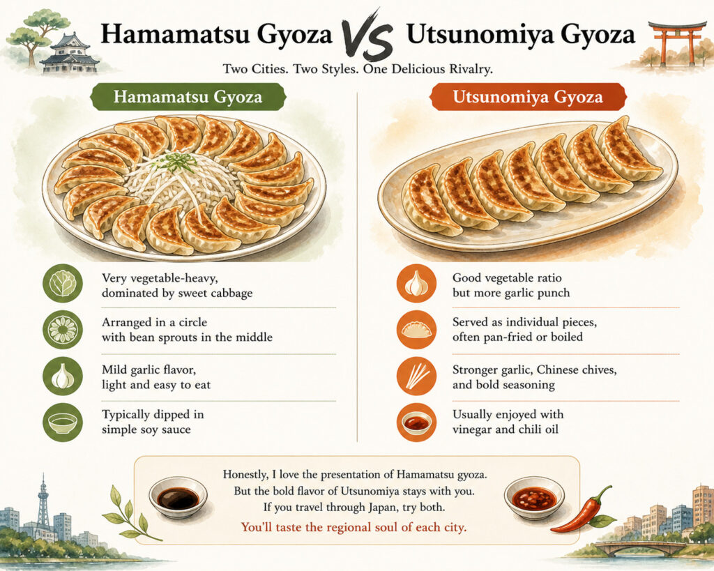 Hamamatsu Gyoza vs Utsunomiya Gyoza