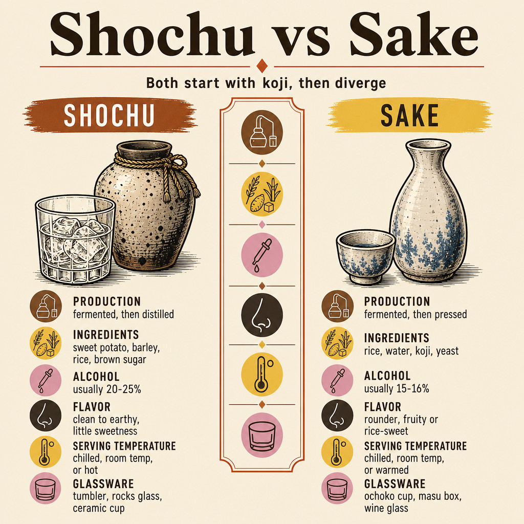 Shochu vs saké