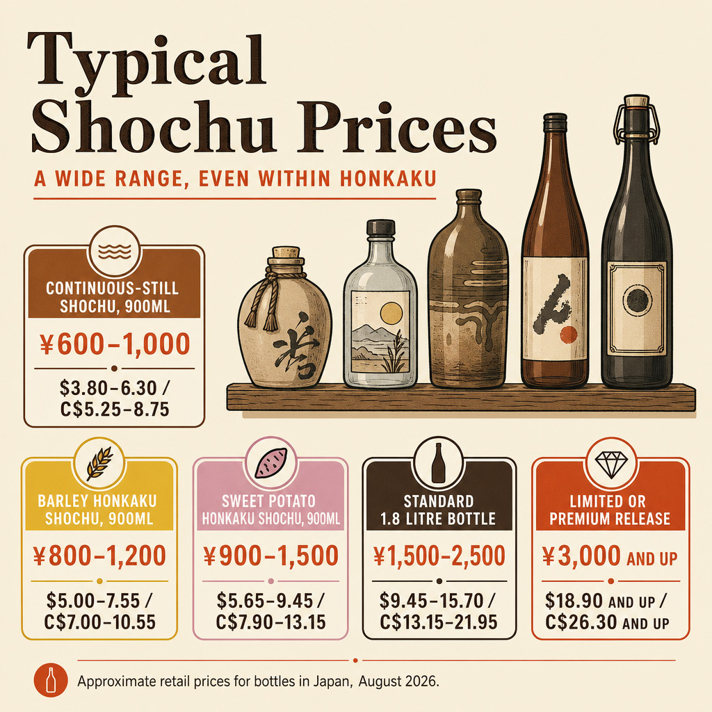 Prix typiques du shochu