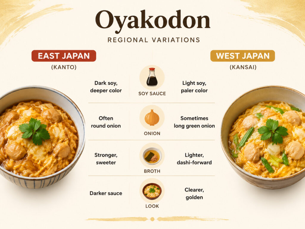 Regional Variations of Oyakodon