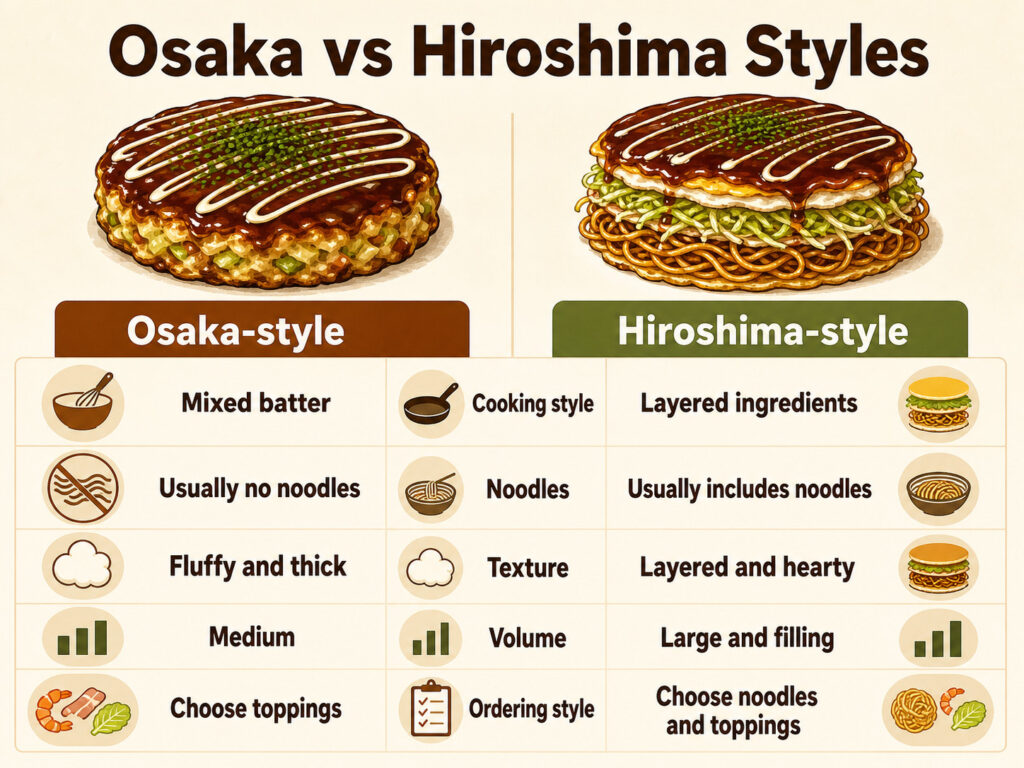 Osaka vs Hiroshima Styles