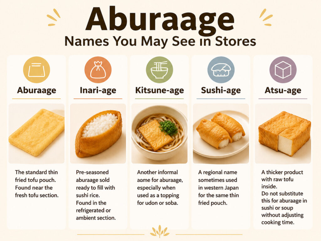 Aburaage Names You May See in Stores