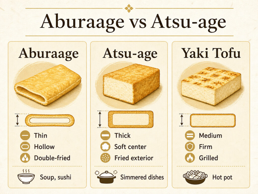 Aburaage vs Atsu-age