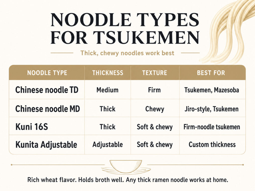 Noodle Types for Tsukemen