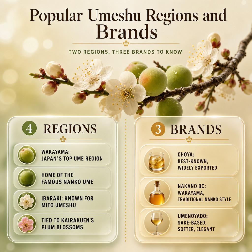 Régions et marques d'umeshu populaires
