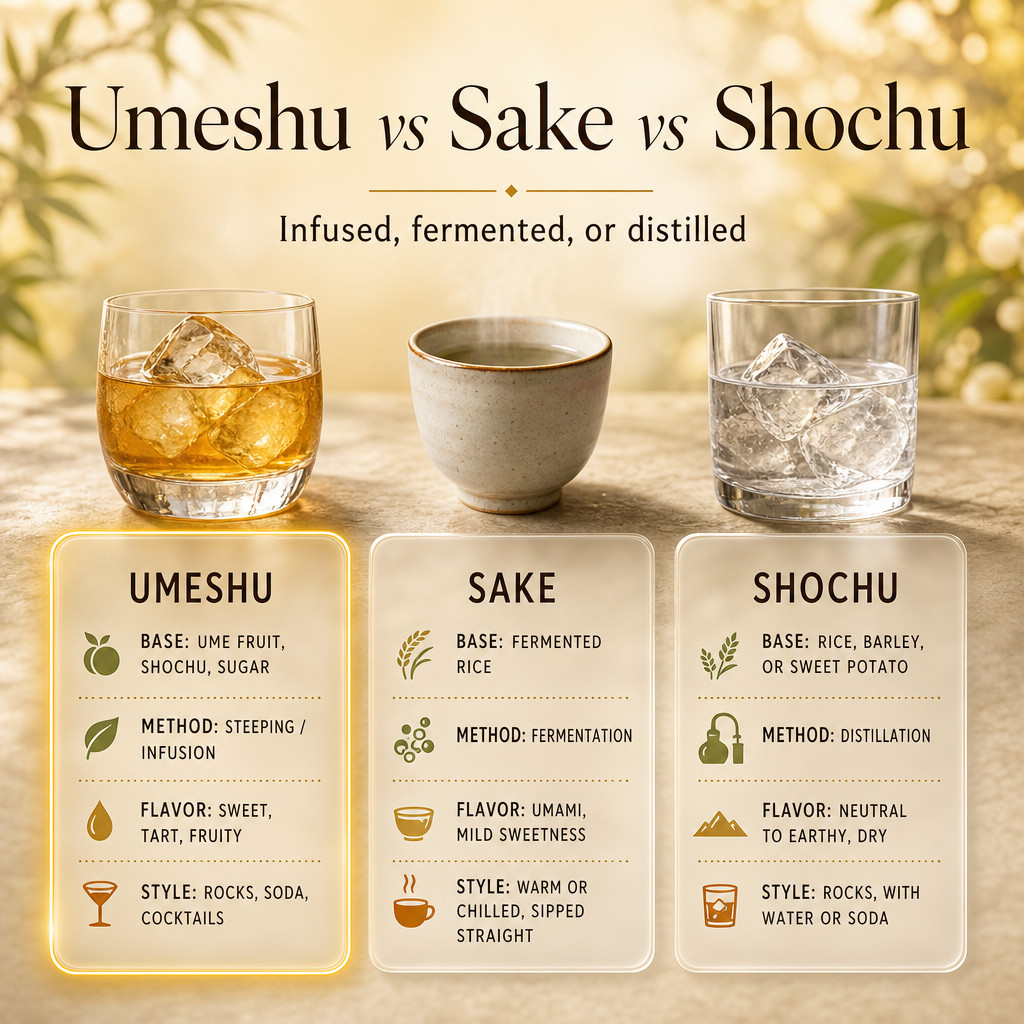 Umeshu vs Saké vs Shochu