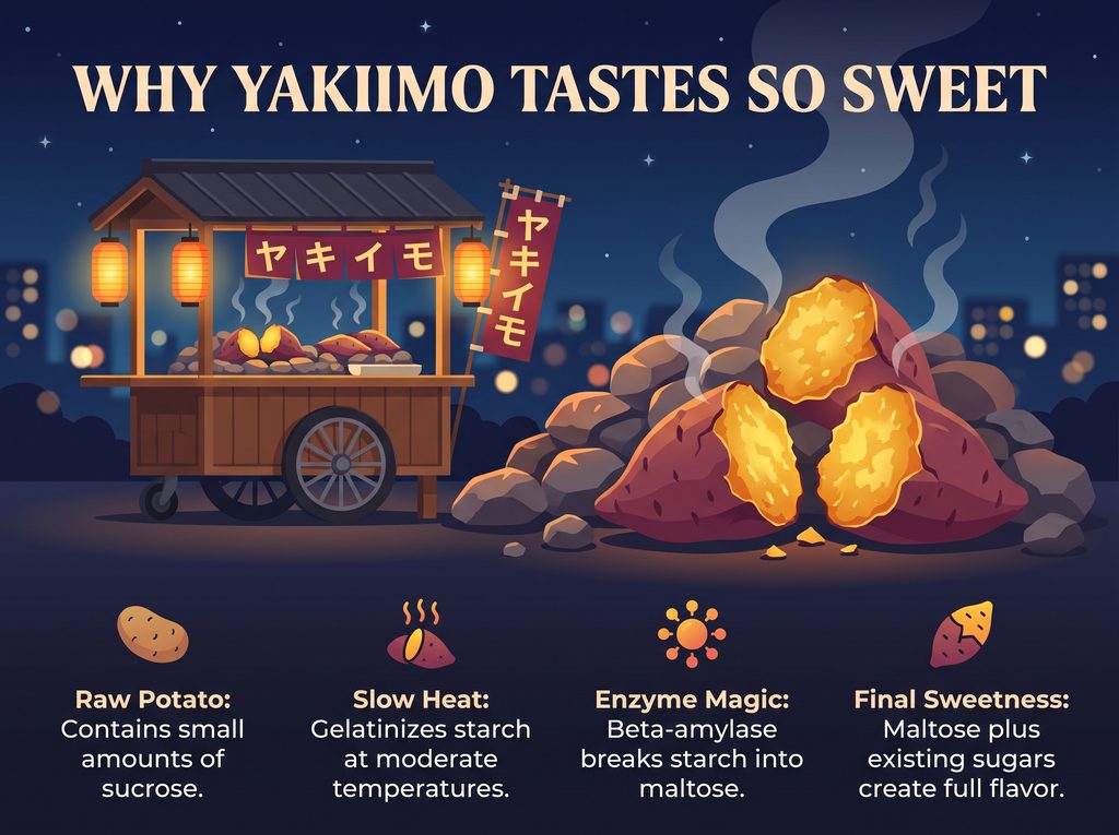 Por Qué el Yakiimo Sabe Tan Dulce
