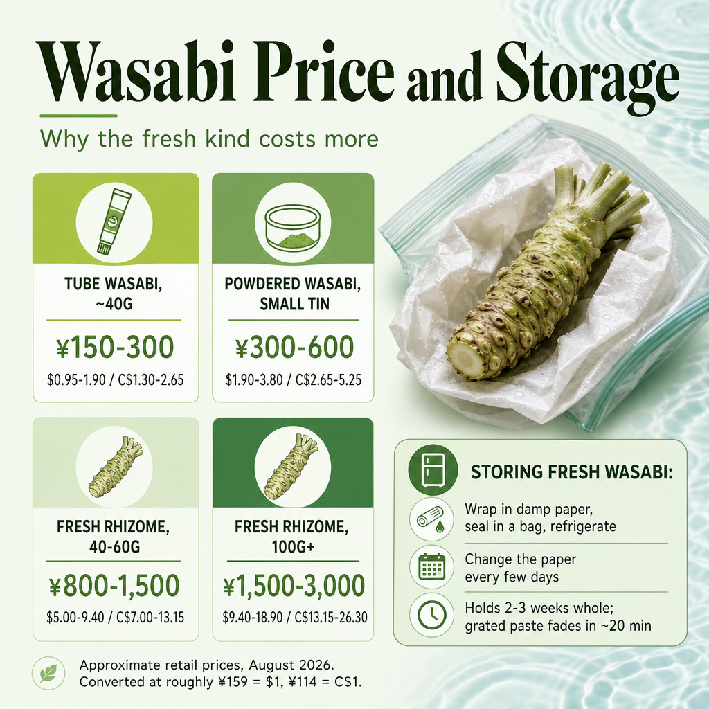 Precio y almacenamiento del wasabi