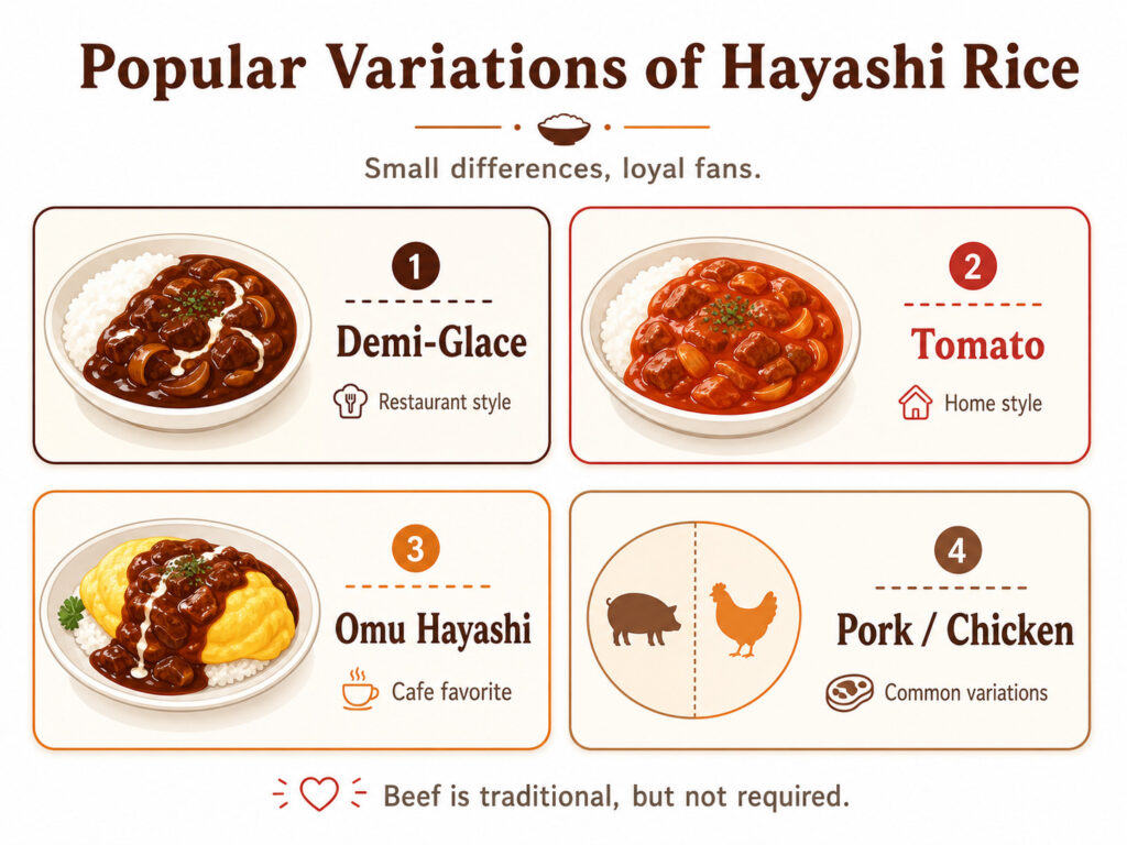 Popular Variations of Hayashi Rice