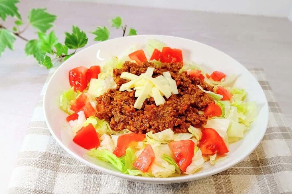 Taco Rice in a bowl