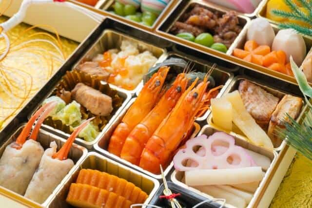 Closed up shot of Japanese New Year Food
