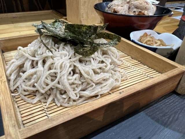 Zaru Soba served on restaurant