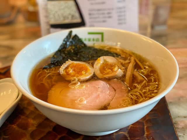 Ogikubo ramen with boiled eggs, nori, and chashu