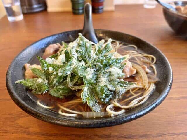 Ashitaba tempura with soba