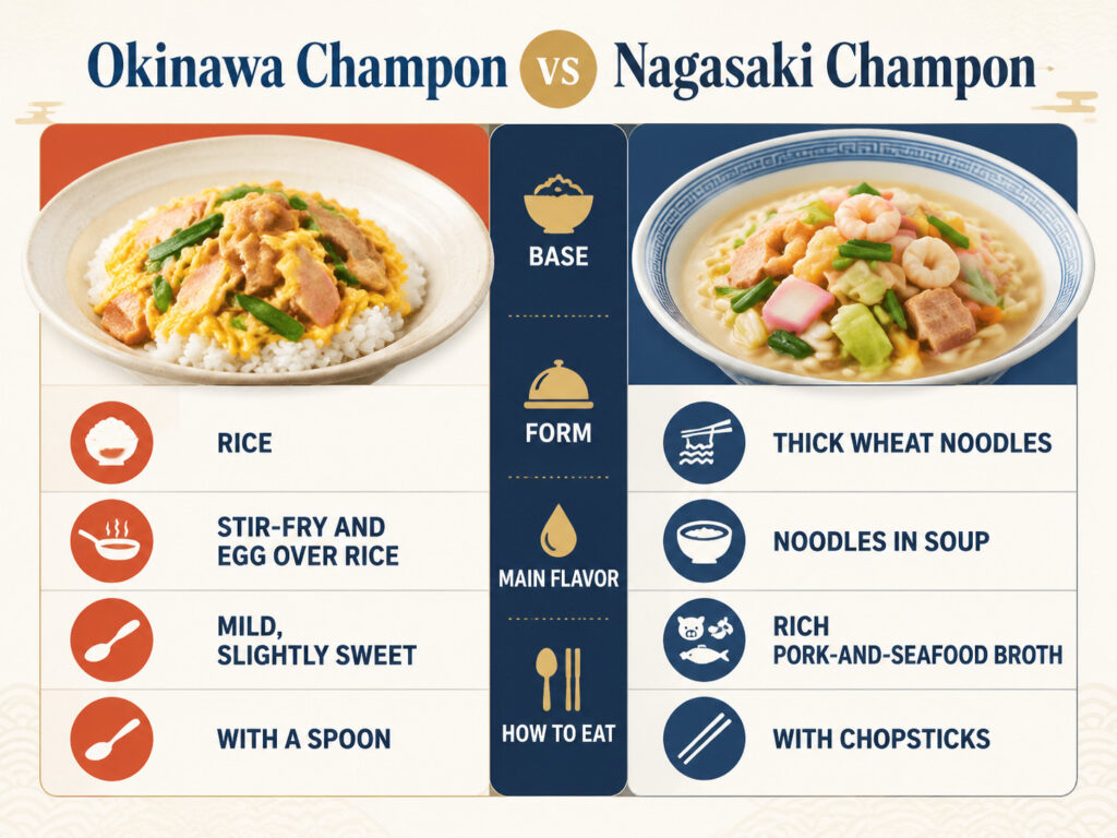 Okinawa Champon vs Nagasaki Champon