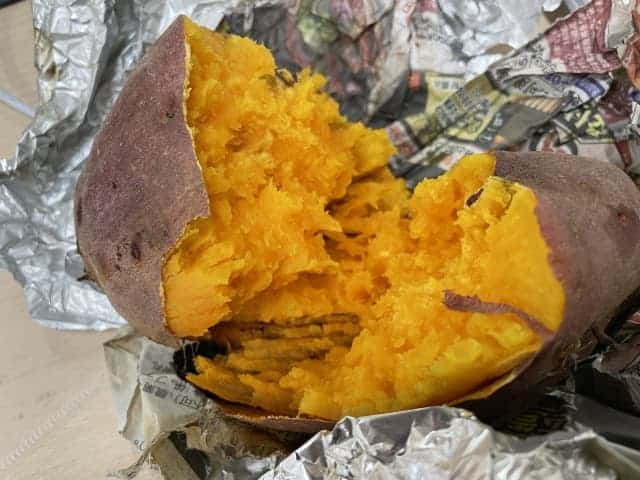 backed yakiimo (Baked Sweet Potatoes)