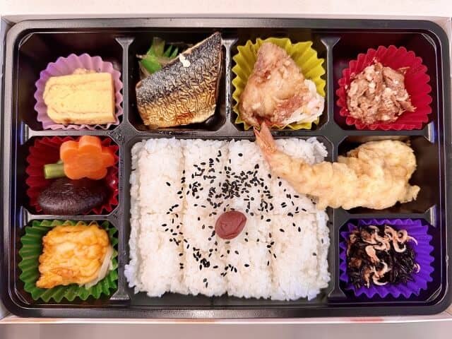 different food in bento
