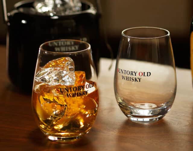 Suntory whiskey two glasses