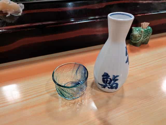 white sake bottle