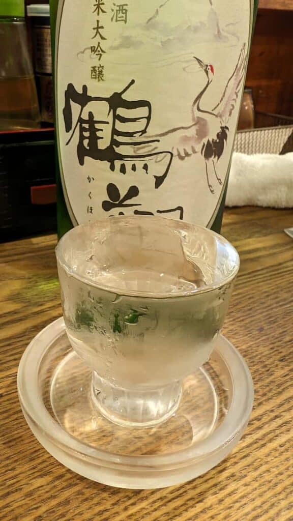 cold daiginjo on glass