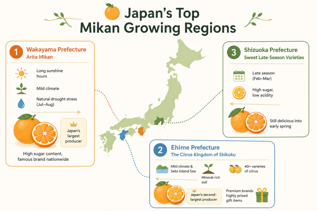 Japan's Top Mikan Growing Regions
