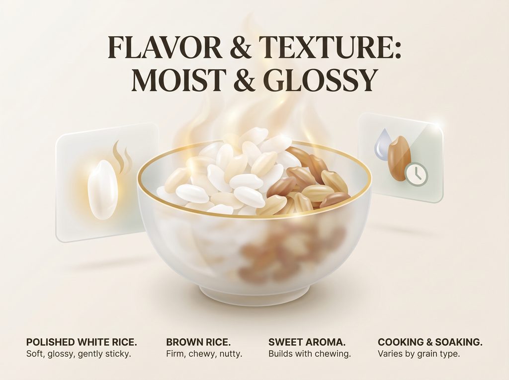 Japanese rice Flavor and texture