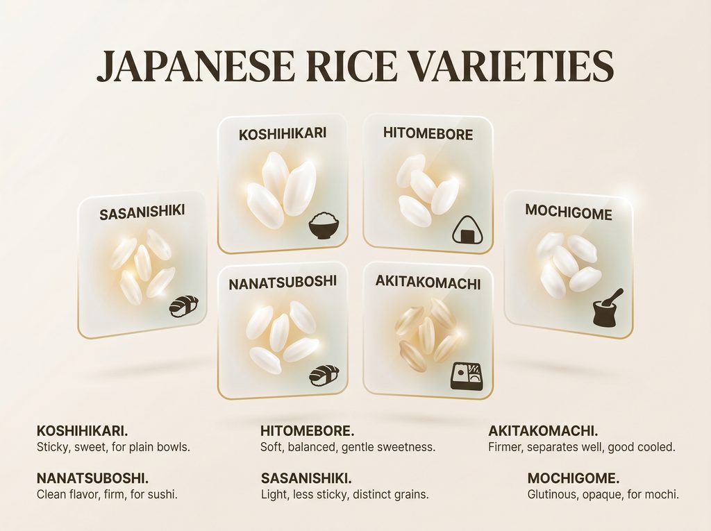 Japanese rice varieties