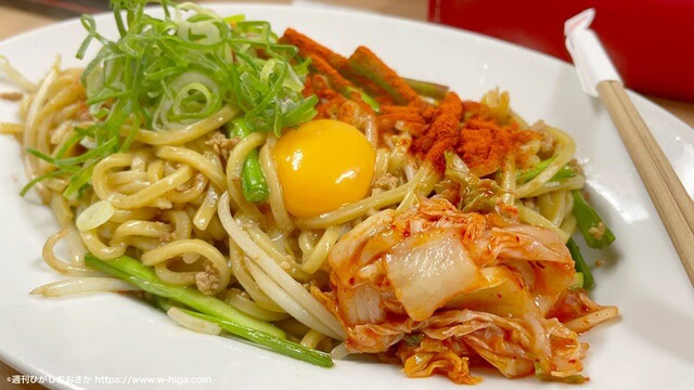 Hita yakisoba with kimchi