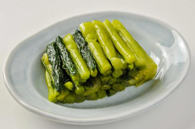 nozawana on white plate