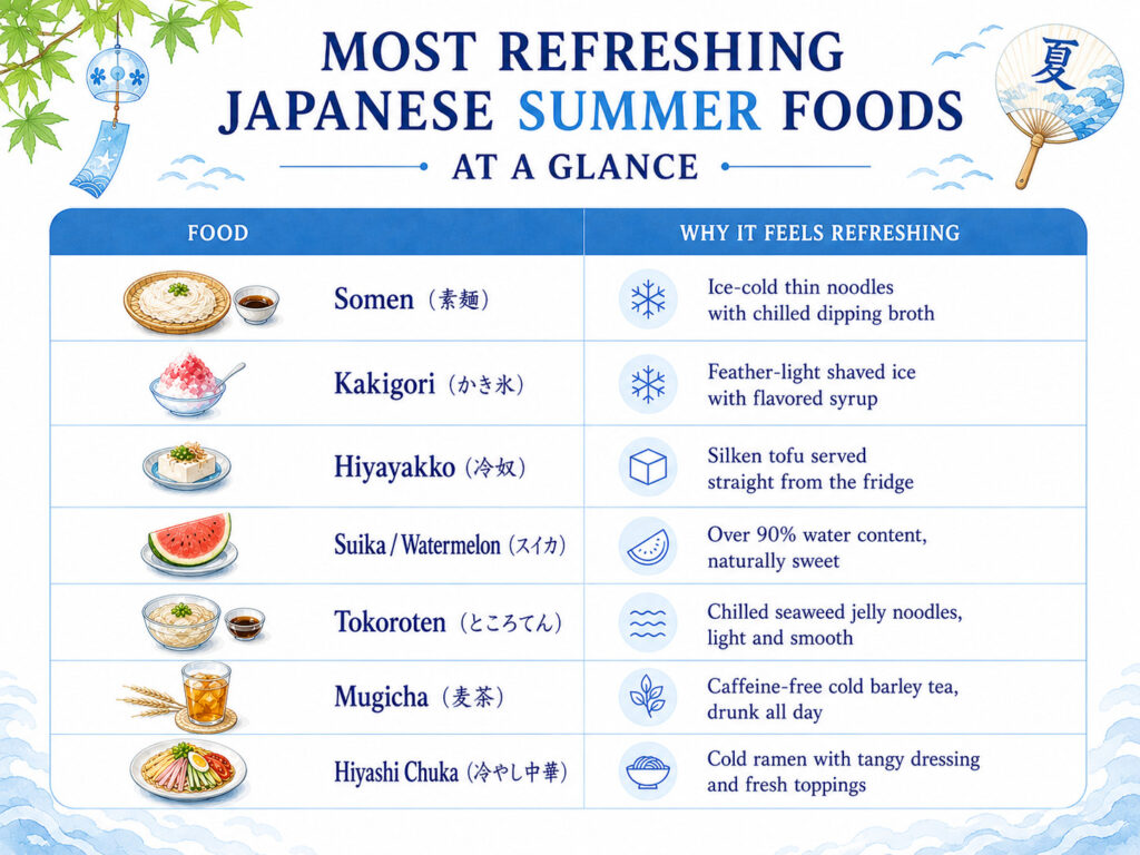 Most Refreshing Japanese Summer Foods at a Glance