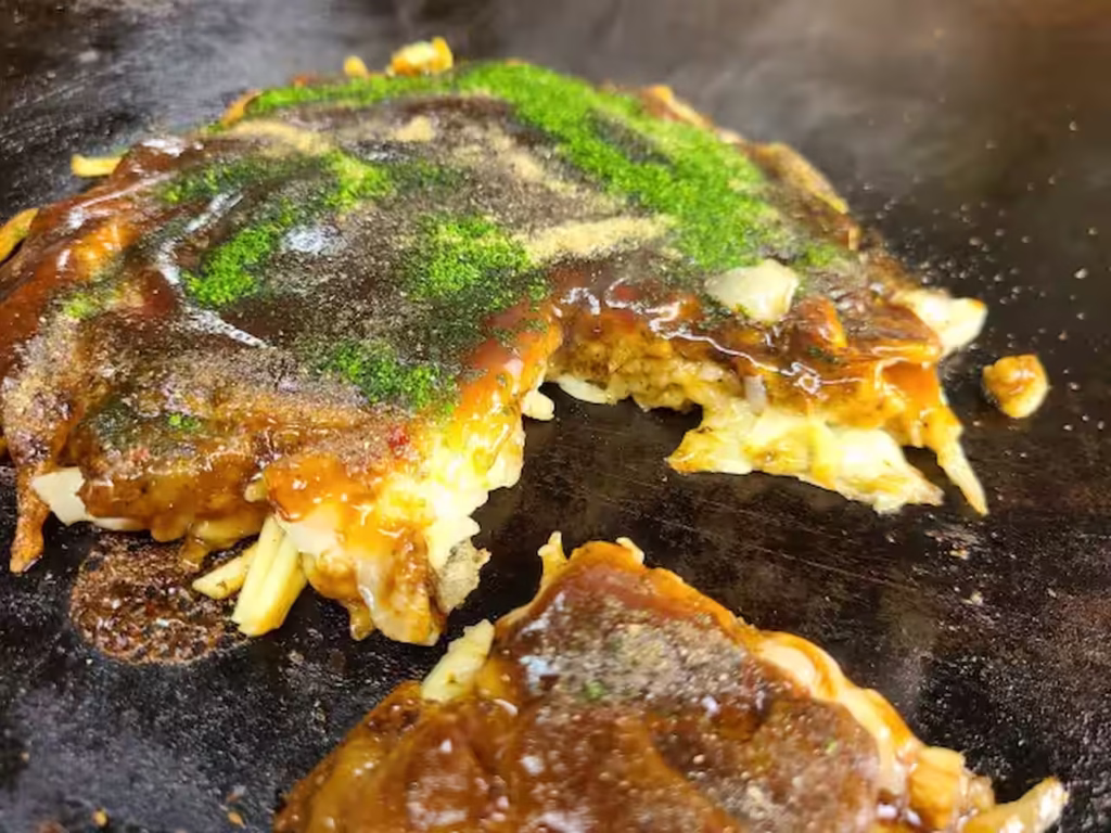 abura kasu with okonomiyaki